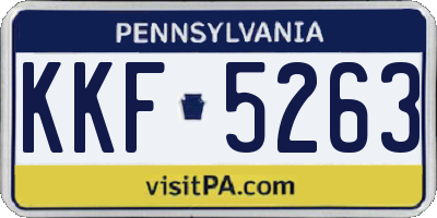 PA license plate KKF5263