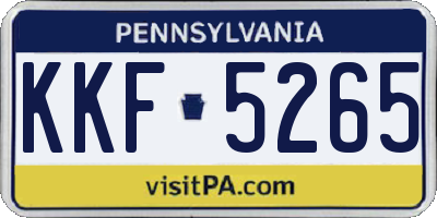 PA license plate KKF5265