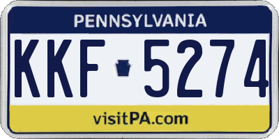 PA license plate KKF5274