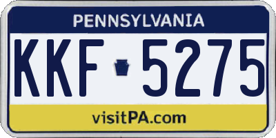 PA license plate KKF5275