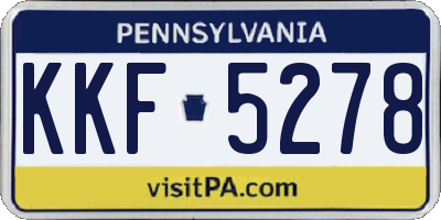 PA license plate KKF5278
