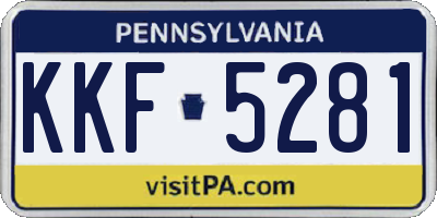 PA license plate KKF5281