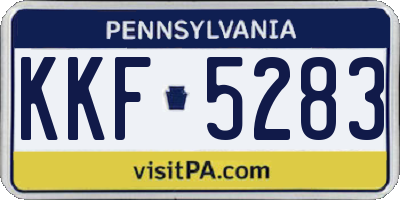 PA license plate KKF5283