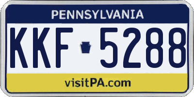 PA license plate KKF5288