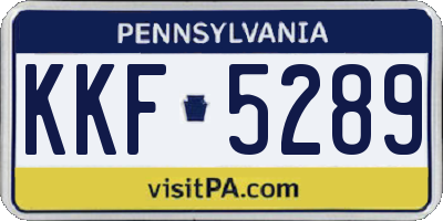 PA license plate KKF5289