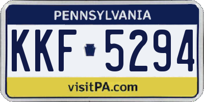 PA license plate KKF5294