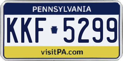 PA license plate KKF5299