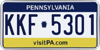 PA license plate KKF5301