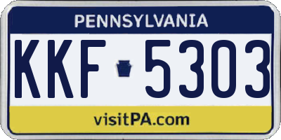 PA license plate KKF5303