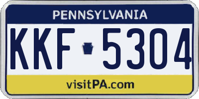 PA license plate KKF5304