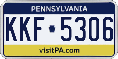 PA license plate KKF5306