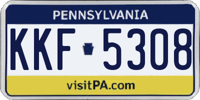 PA license plate KKF5308