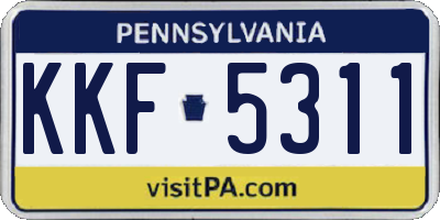 PA license plate KKF5311