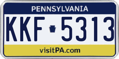 PA license plate KKF5313