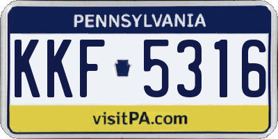 PA license plate KKF5316