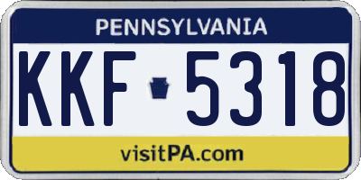 PA license plate KKF5318