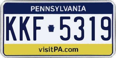 PA license plate KKF5319