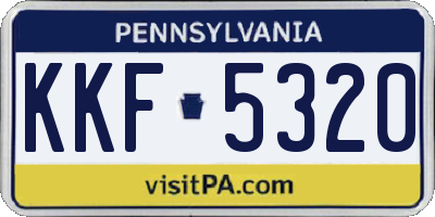 PA license plate KKF5320