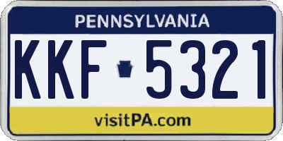 PA license plate KKF5321
