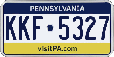 PA license plate KKF5327