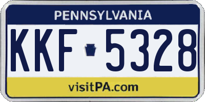 PA license plate KKF5328