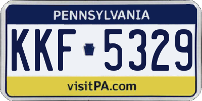PA license plate KKF5329