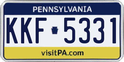 PA license plate KKF5331