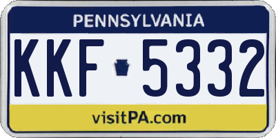 PA license plate KKF5332