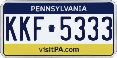 PA license plate KKF5333