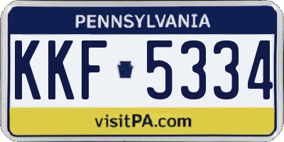 PA license plate KKF5334