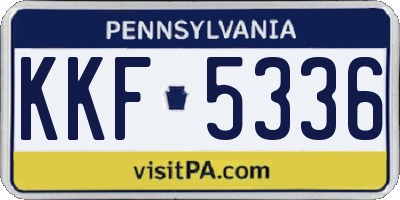 PA license plate KKF5336