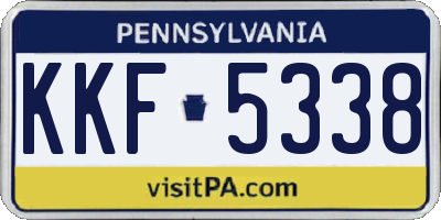 PA license plate KKF5338