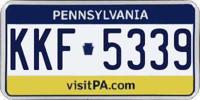 PA license plate KKF5339