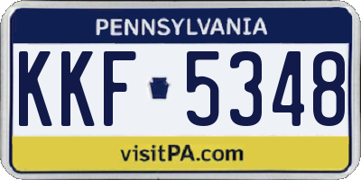 PA license plate KKF5348