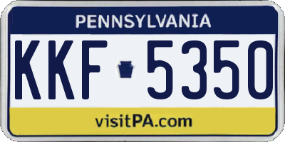 PA license plate KKF5350