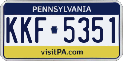 PA license plate KKF5351