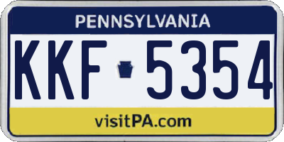 PA license plate KKF5354