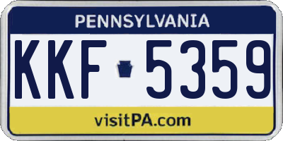 PA license plate KKF5359