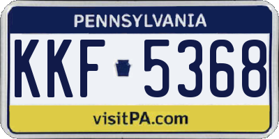 PA license plate KKF5368