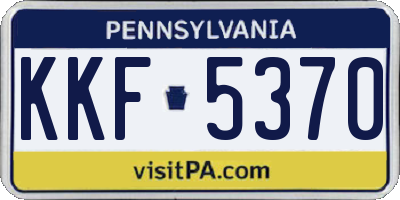 PA license plate KKF5370