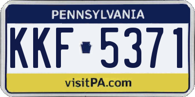 PA license plate KKF5371
