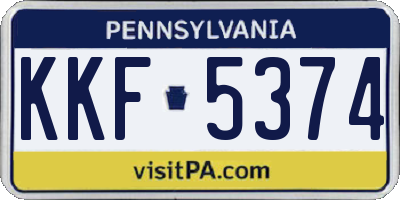 PA license plate KKF5374