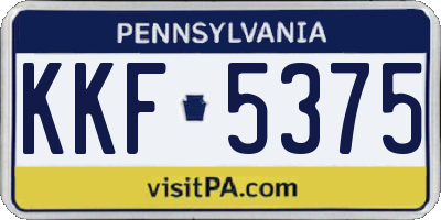 PA license plate KKF5375