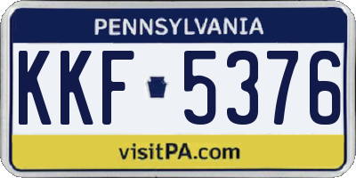 PA license plate KKF5376