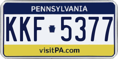 PA license plate KKF5377