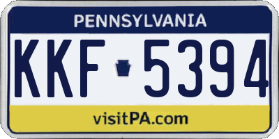 PA license plate KKF5394