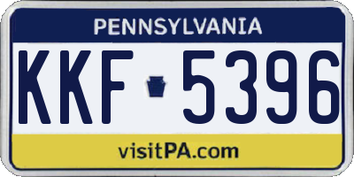 PA license plate KKF5396
