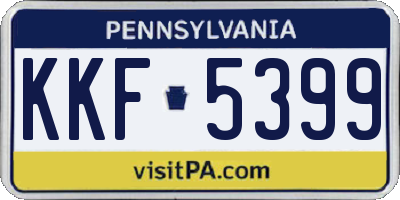 PA license plate KKF5399