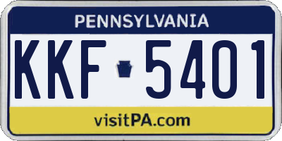 PA license plate KKF5401