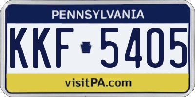 PA license plate KKF5405